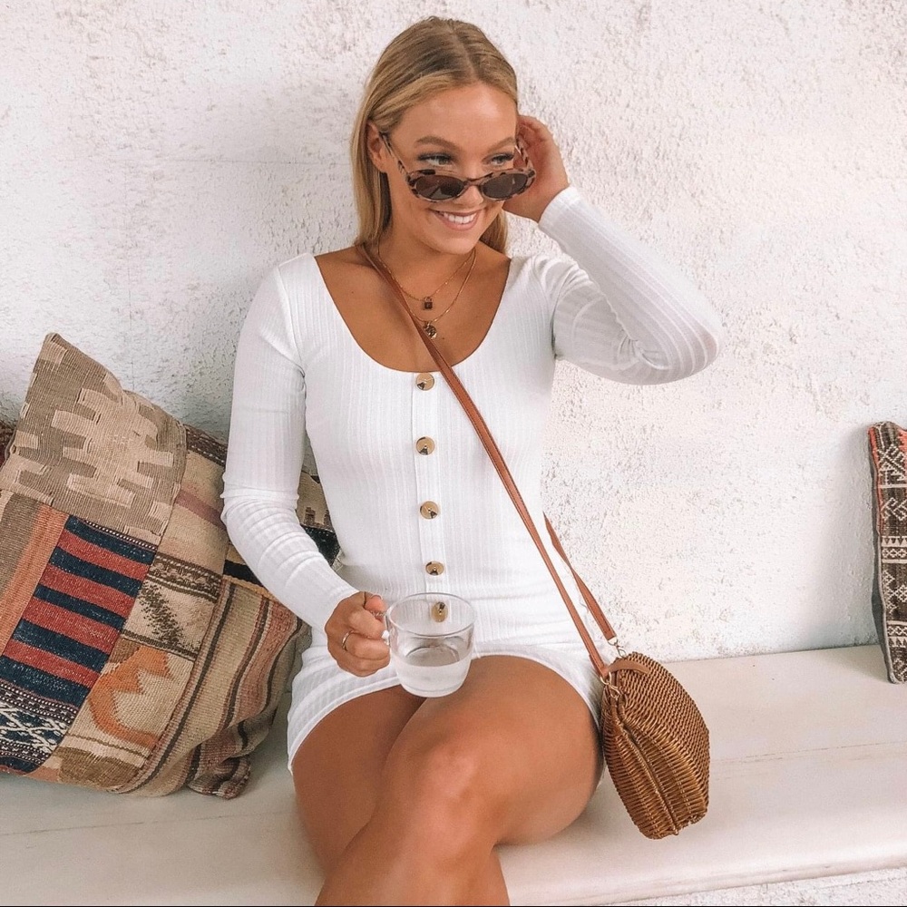 Sabo Skirt White Long Sleeve Dress